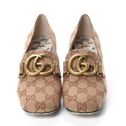 Gucci Monogram GG Victoire 55mm Loafer Pumps 38.5 Beige Ruggine 2 of 10
