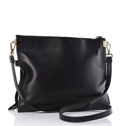 Versace Calfskin Palazzo Fringe Crossbody Bag Black 3 of 9