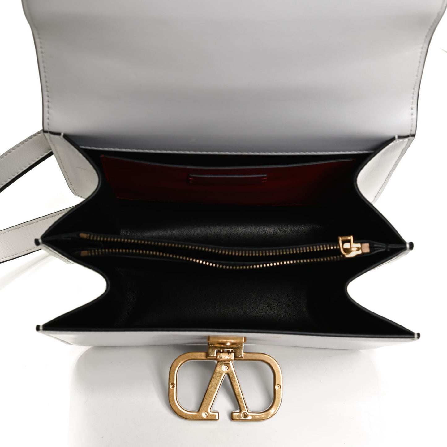 Smooth Calfskin Small VSling Shoulder Bag White