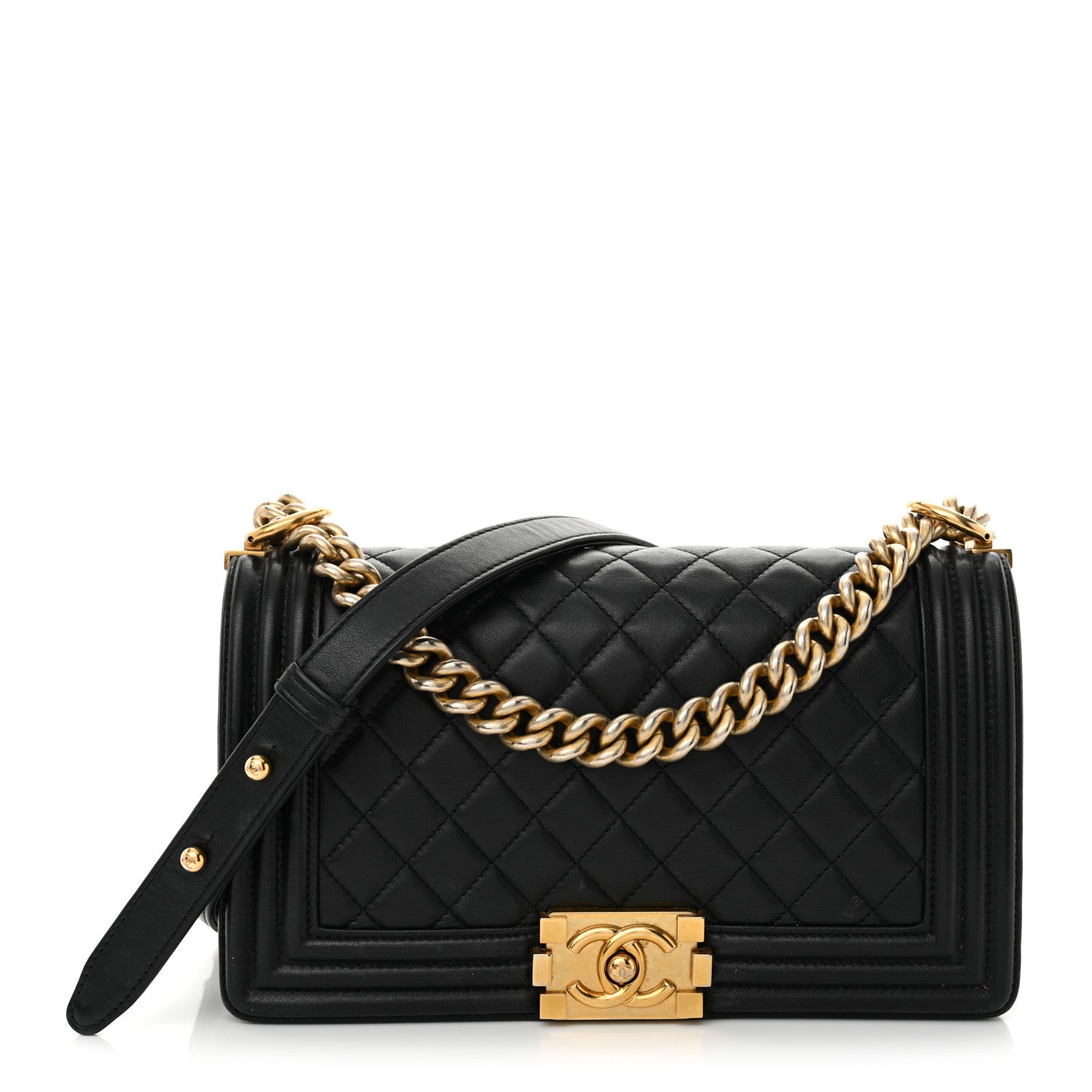 Chanel Lambskin Quilted Medium Boy Flap Black 1 of 12