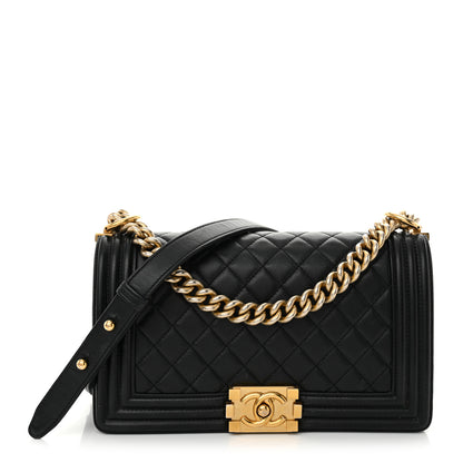 Chanel Lambskin Quilted Medium Boy Flap Black 1 of 12