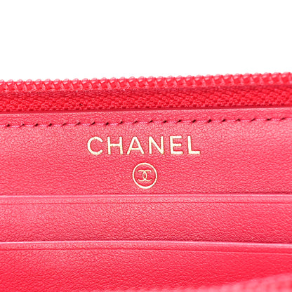 Chanel Caviar Quilted Small Boy Zip Around Wallet Fuchsia 6 of 10