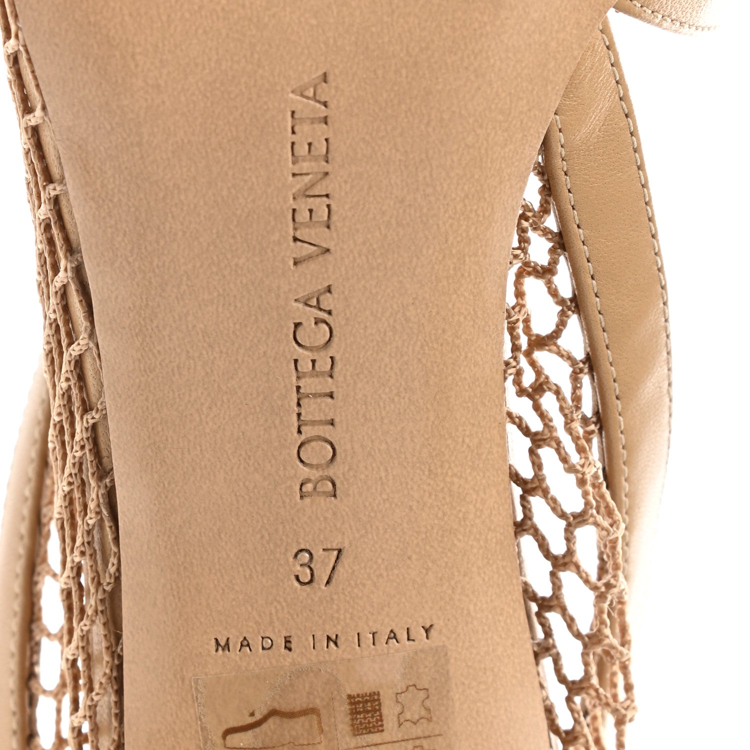 Bottega Veneta Mesh Nappa Chunky Chain Sandals 37 Beige Pony 6 of 8