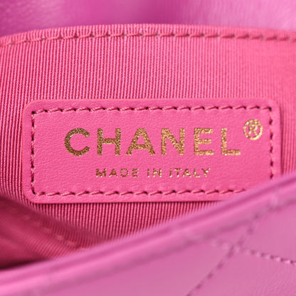 Chanel Lambskin Enamel Quilted Small Woven Logo Flap Purple 6 of 13