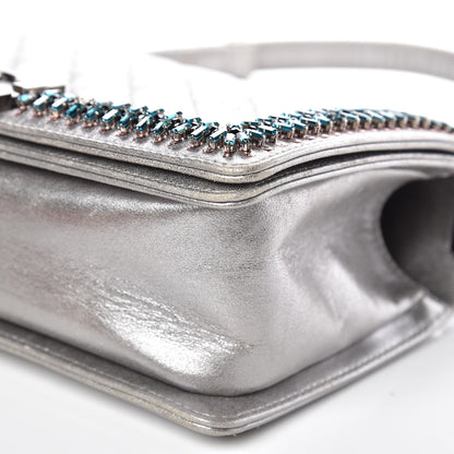 Chanel Metallic Lambskin Embellished Medium Boy Flap Silver 8 of 14