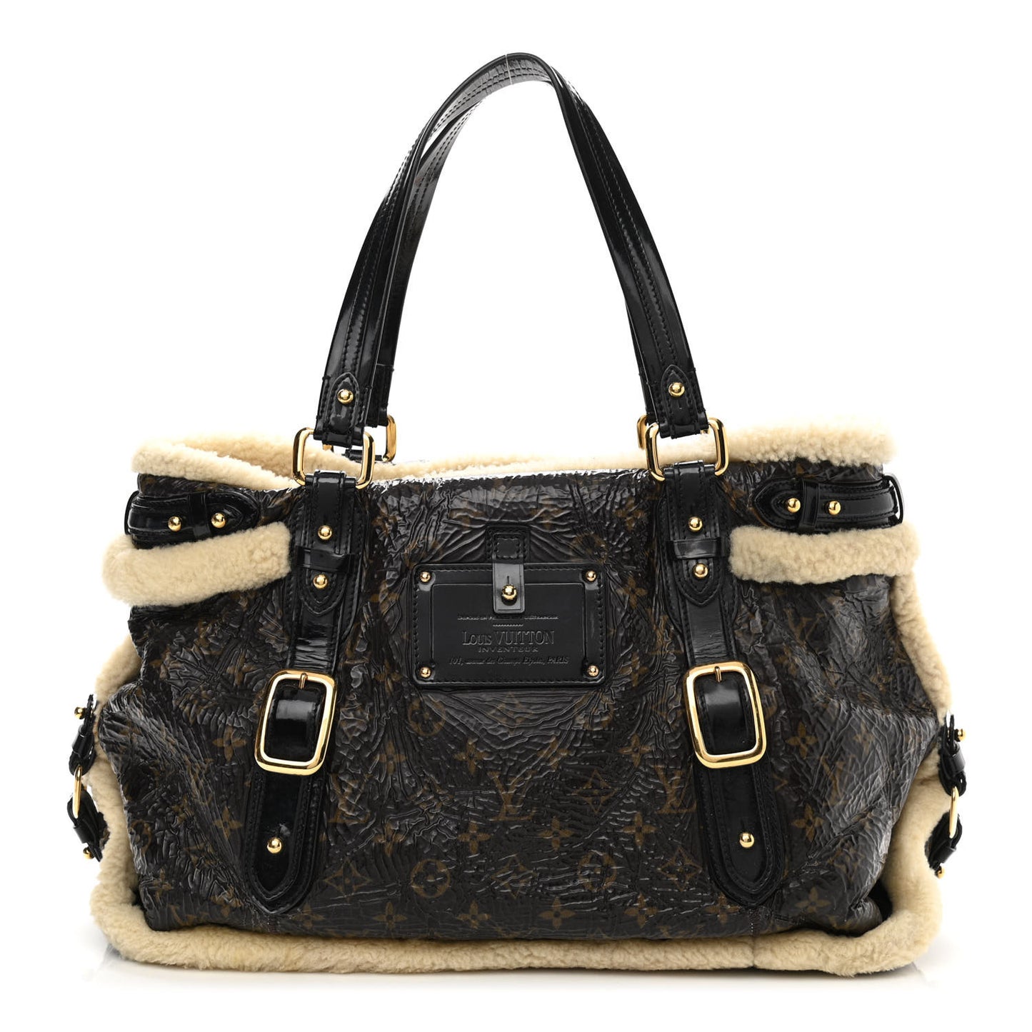 Patent Monogram Shearling Sac Thunder