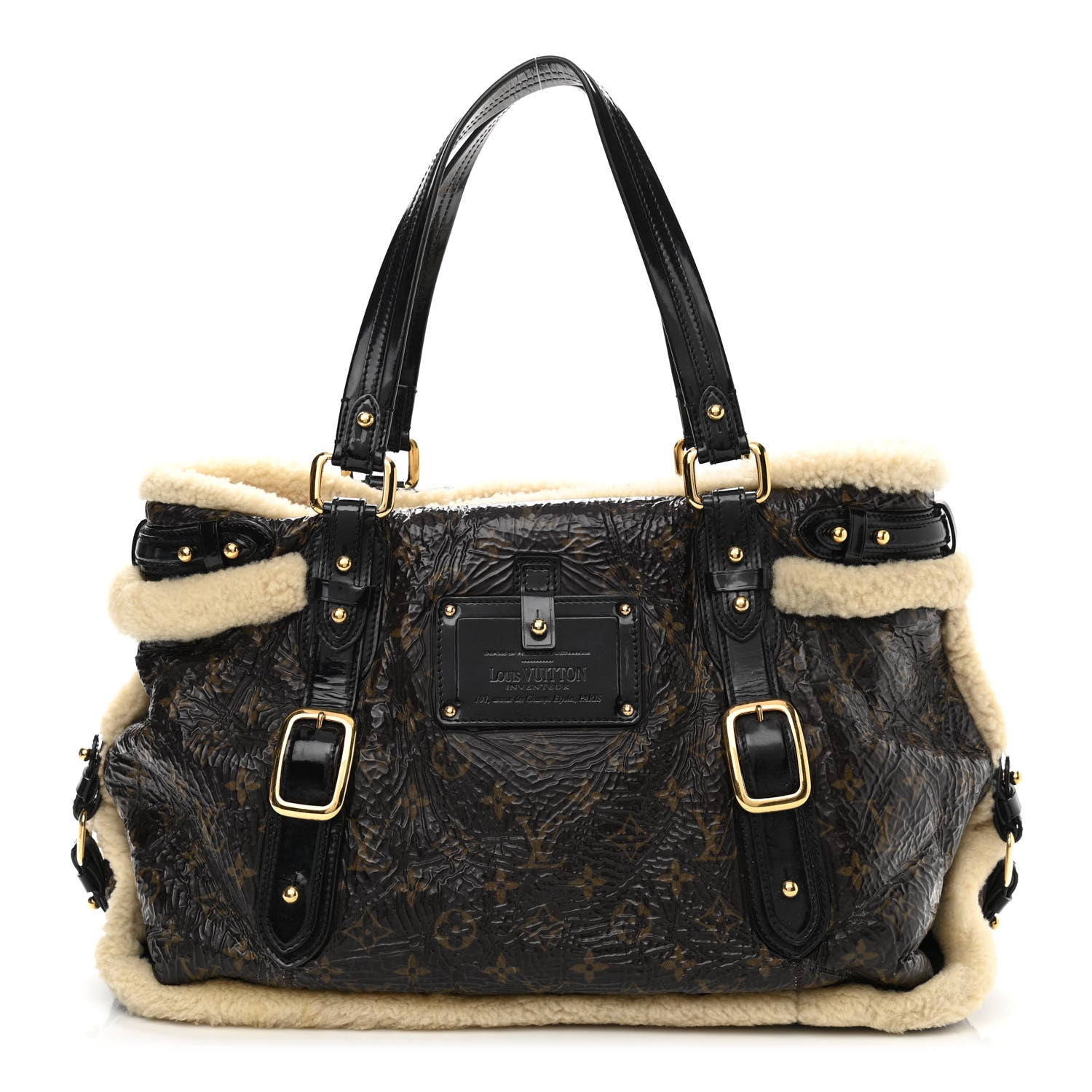 Louis Vuitton Patent Monogram Shearling Sac Thunder 1 of 15