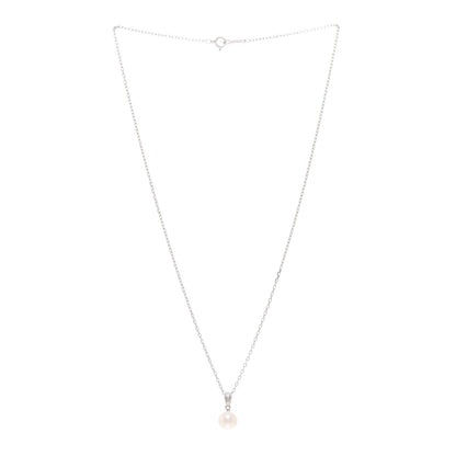Mikimoto 18K White Gold Akoya Pearl 7.5mm Pendant Necklace 3 of 5