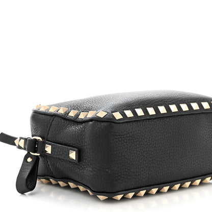 Valentino Garavani Pebbled Calfskin Rockstud Camera Crossbody Bag Black 8 of 9