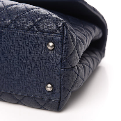 Chanel Caviar Quilted Medium Coco Handle Flap Navy Blue 9 of 9