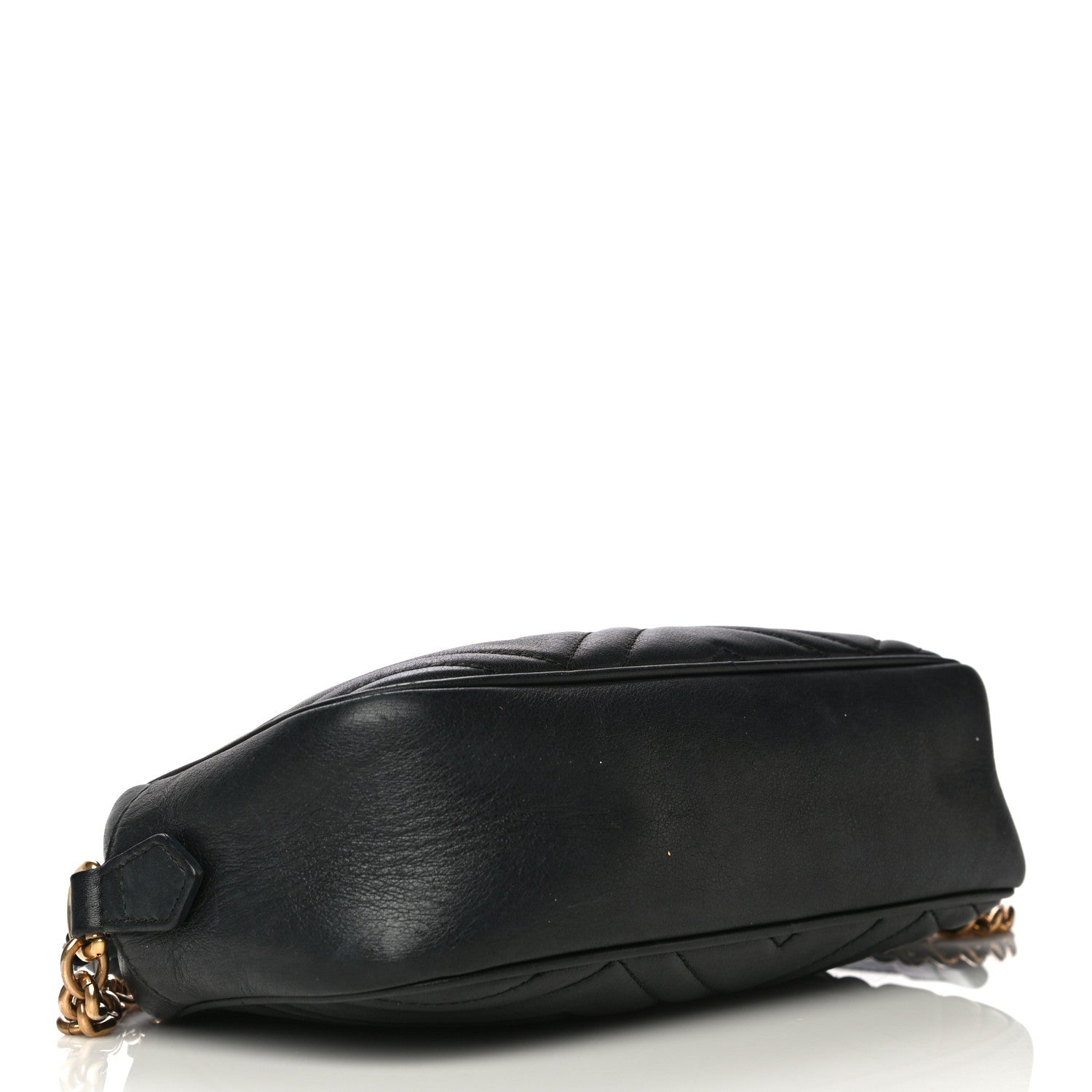 Gucci Calfskin Matelasse Small GG Marmont Chain Shoulder Bag Black 4 of 33