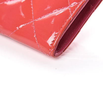 Chanel Patent Quilted Card Holder Pink 10 of 13
