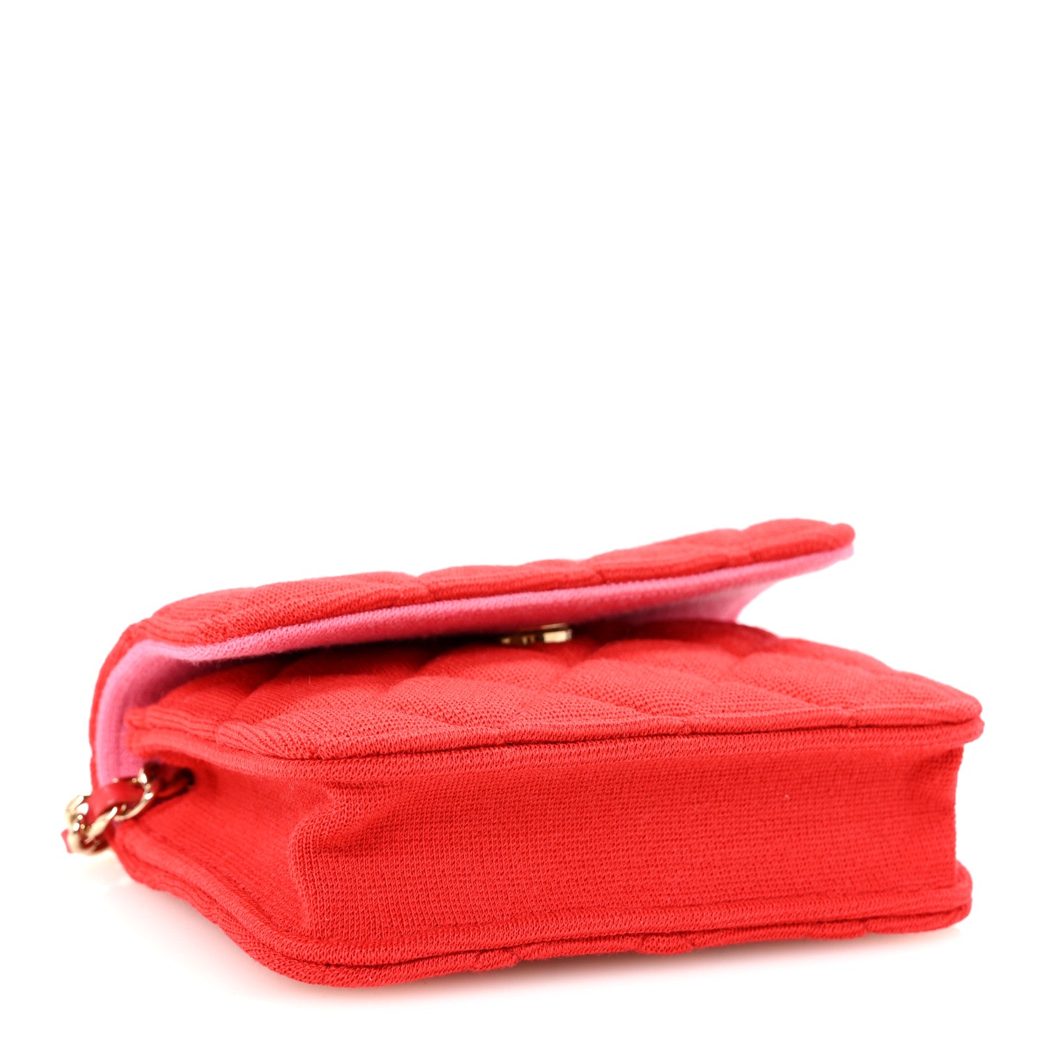 Chanel Jersey Quilted Micro Mini Flap Red 4 of 10