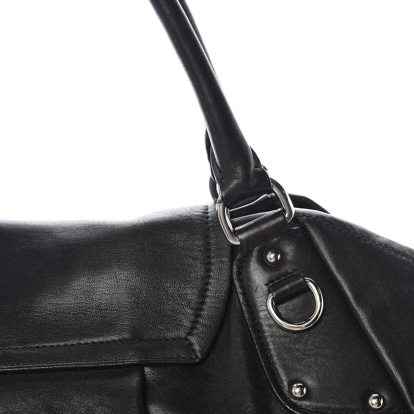 Soft Calfskin Flap Shoulder Bag Black