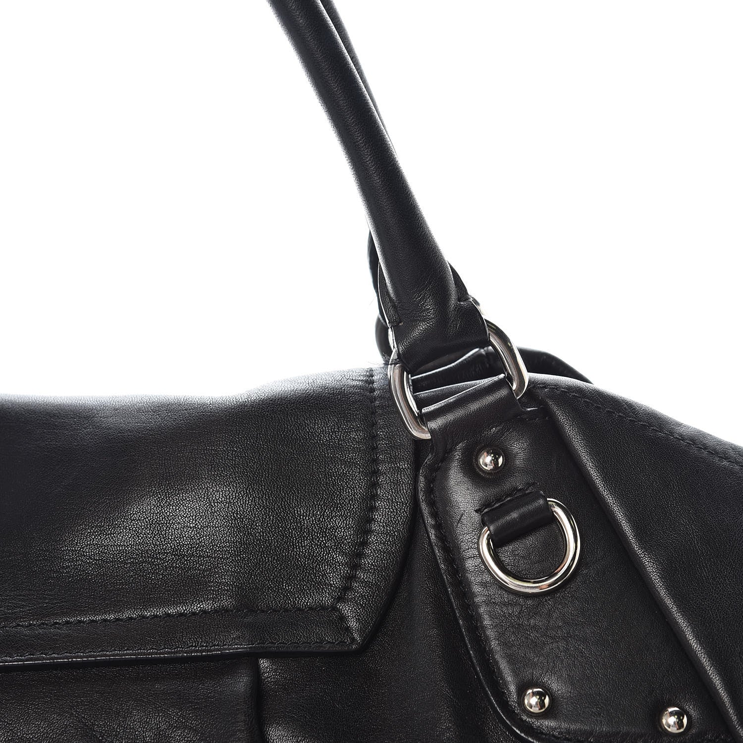 Prada Soft Calfskin Flap Shoulder Bag Black 13 of 14