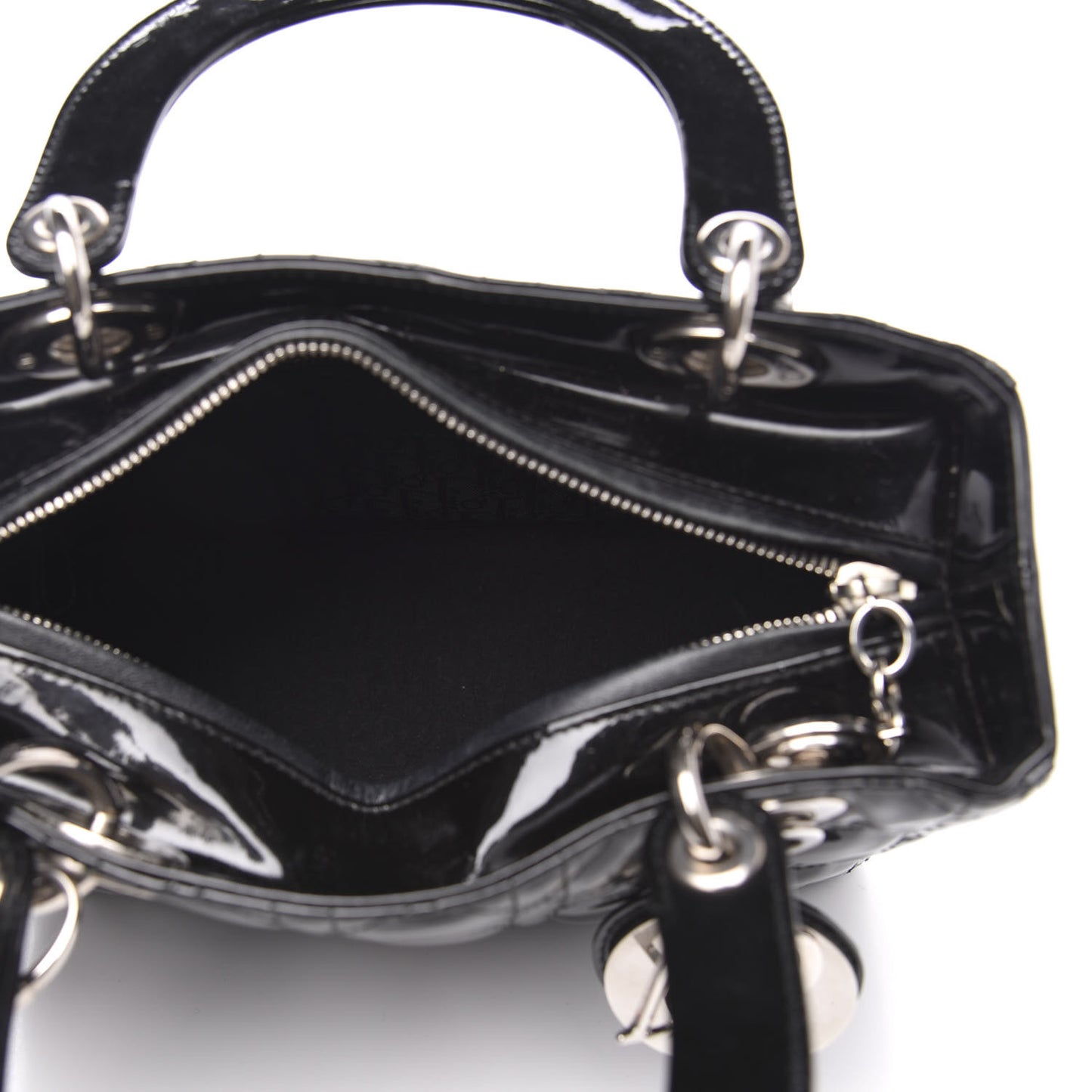 Patent Cannage Medium Lady Dior Black