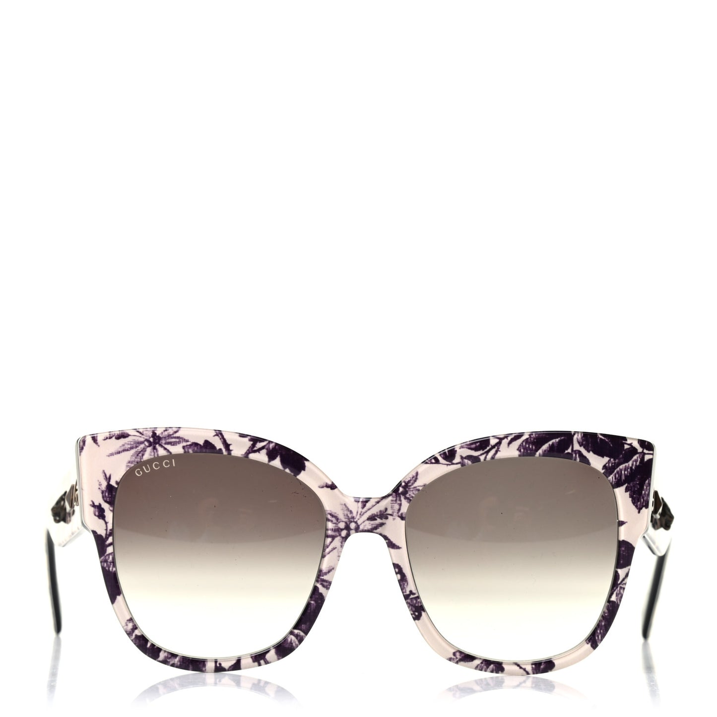 Acetate Herbarium Print Square Frame Sunglasses GG0059S White