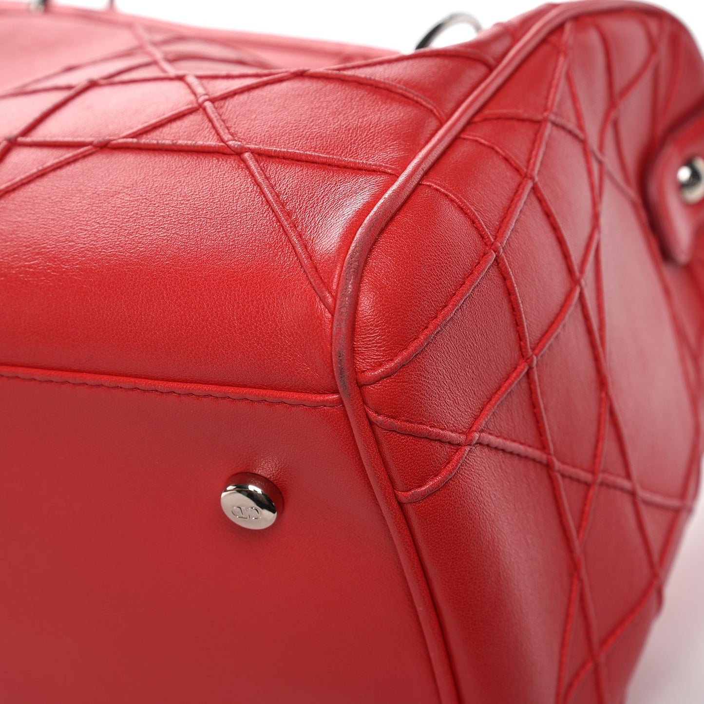 Lambskin Cannage Granville Polochon Coral
