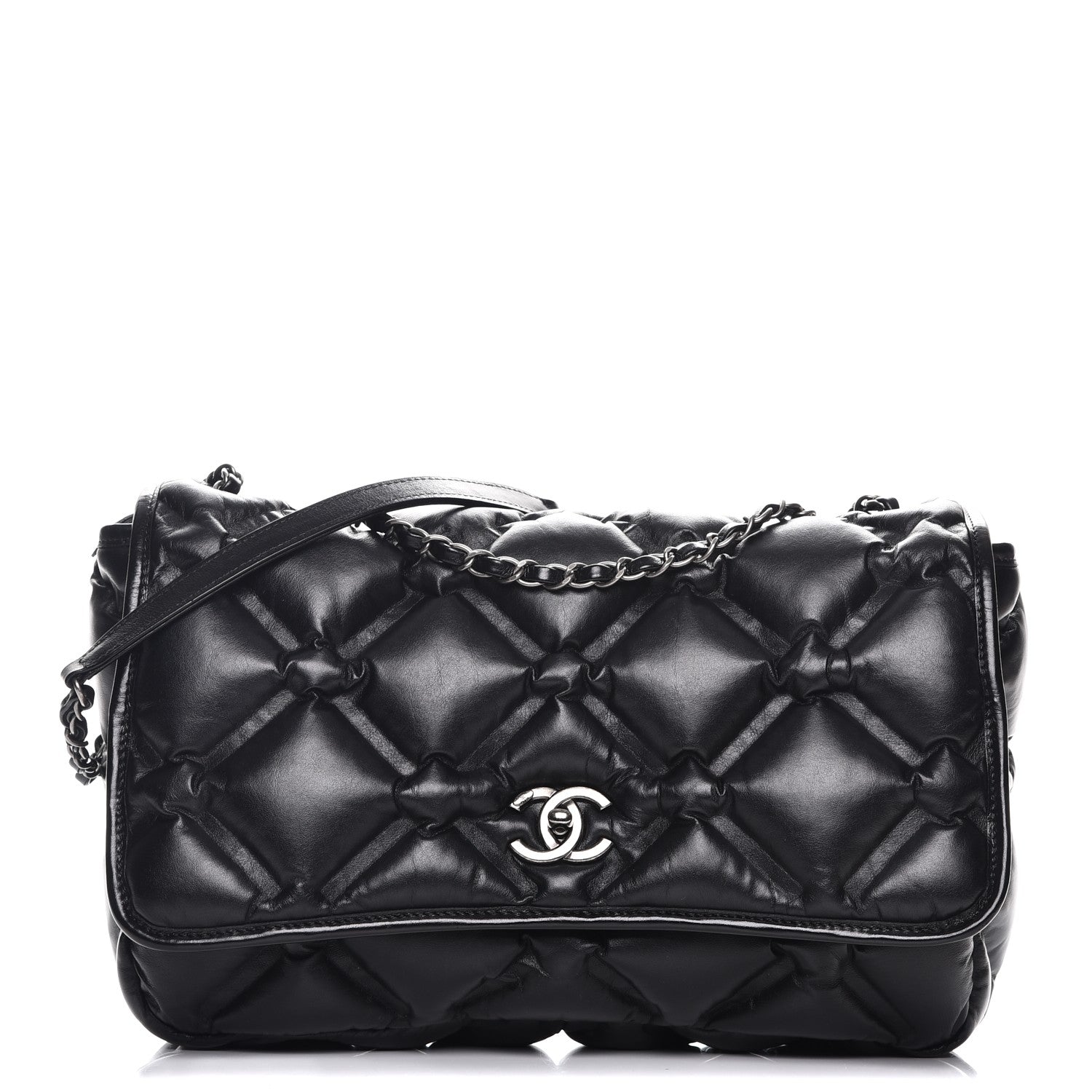 Chanel Calfskin Quilted Large Chesterfield Flap Black 1 of 10
