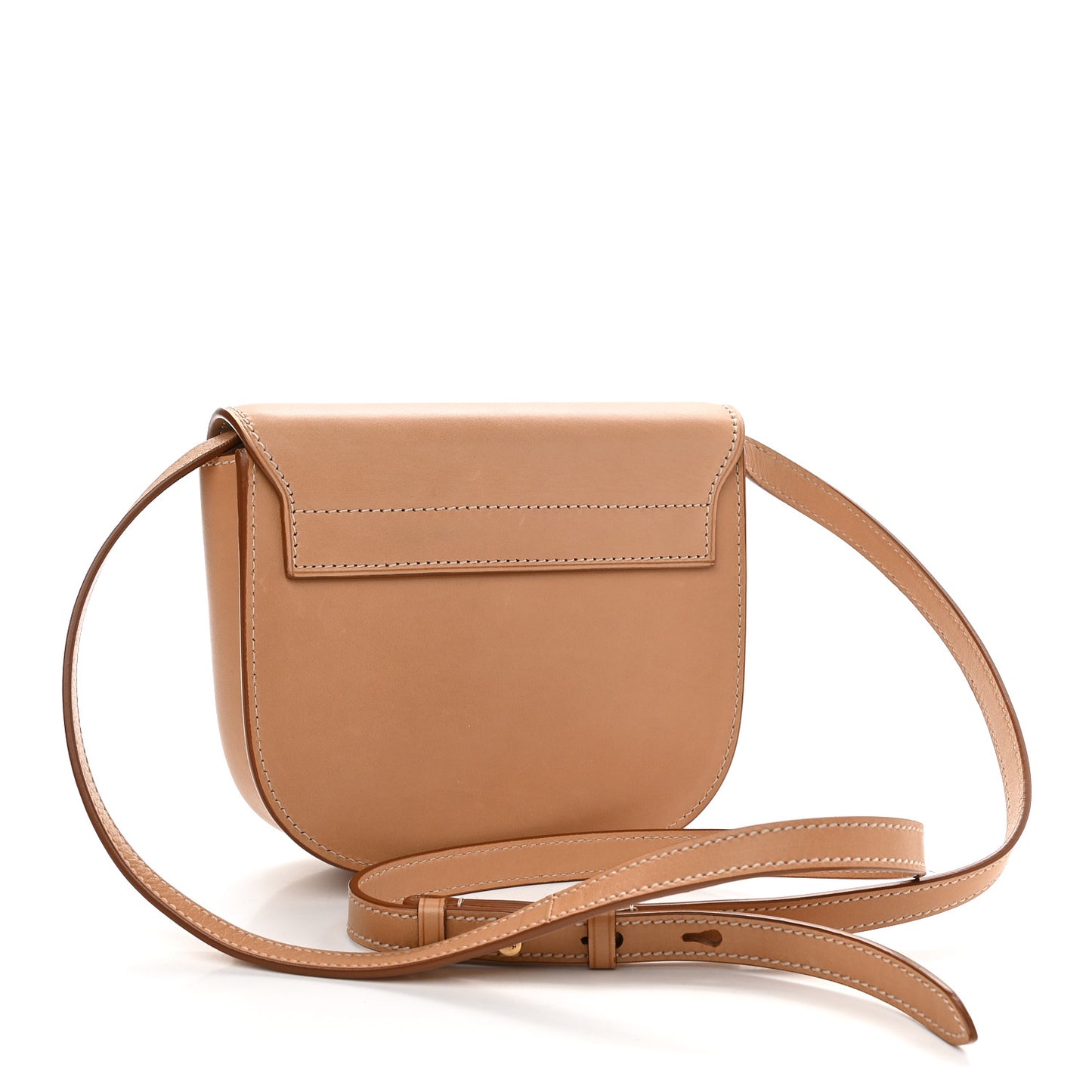 Smooth Vintage Calfskin Small Kaia Satchel Brown Gold