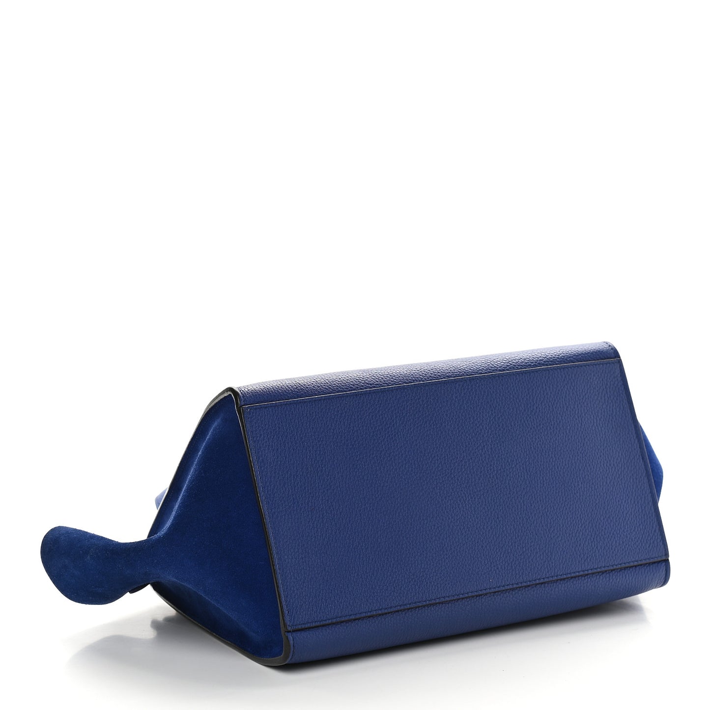 Drummed Calfskin Suede Small Trapeze Indigo