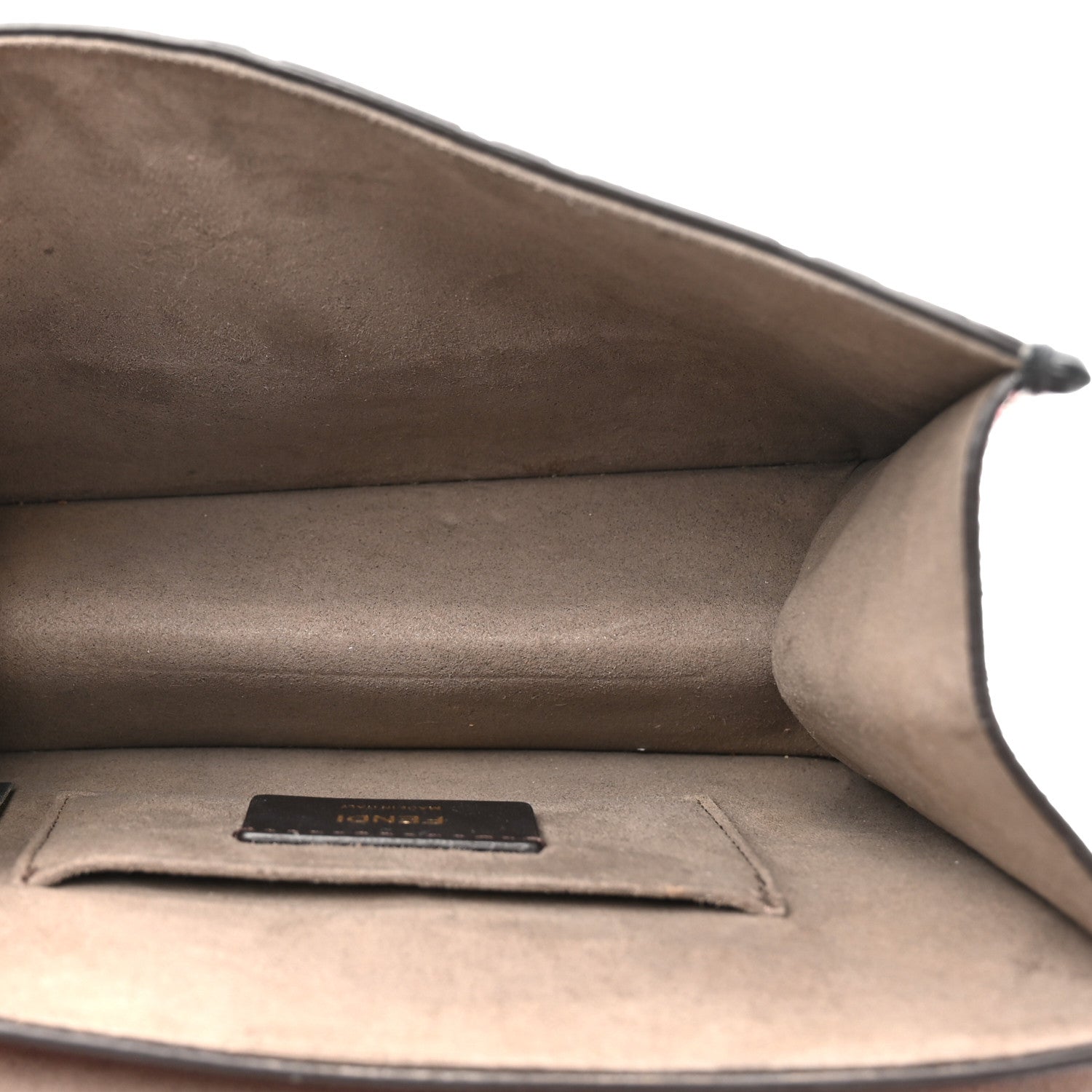 Fendi Vitello Century F is Fendi Bi-Color FF 1974 Embossed Small Kan I Shoulder Bag Fragola Maya Black 5 of 13
