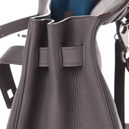 Hermes Togo Horseshoe Kelly Retourne 35 Etain Bleu Tempete 12 of 36