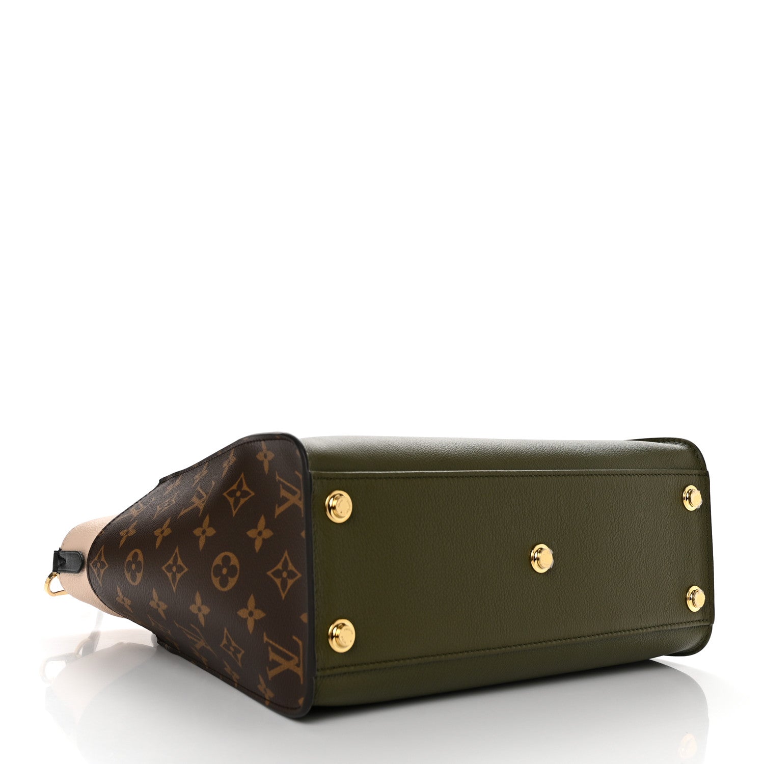 Louis Vuitton Calfskin Monogram On My Side MM Laurier Green Toffee Latte Beige 4 of 11