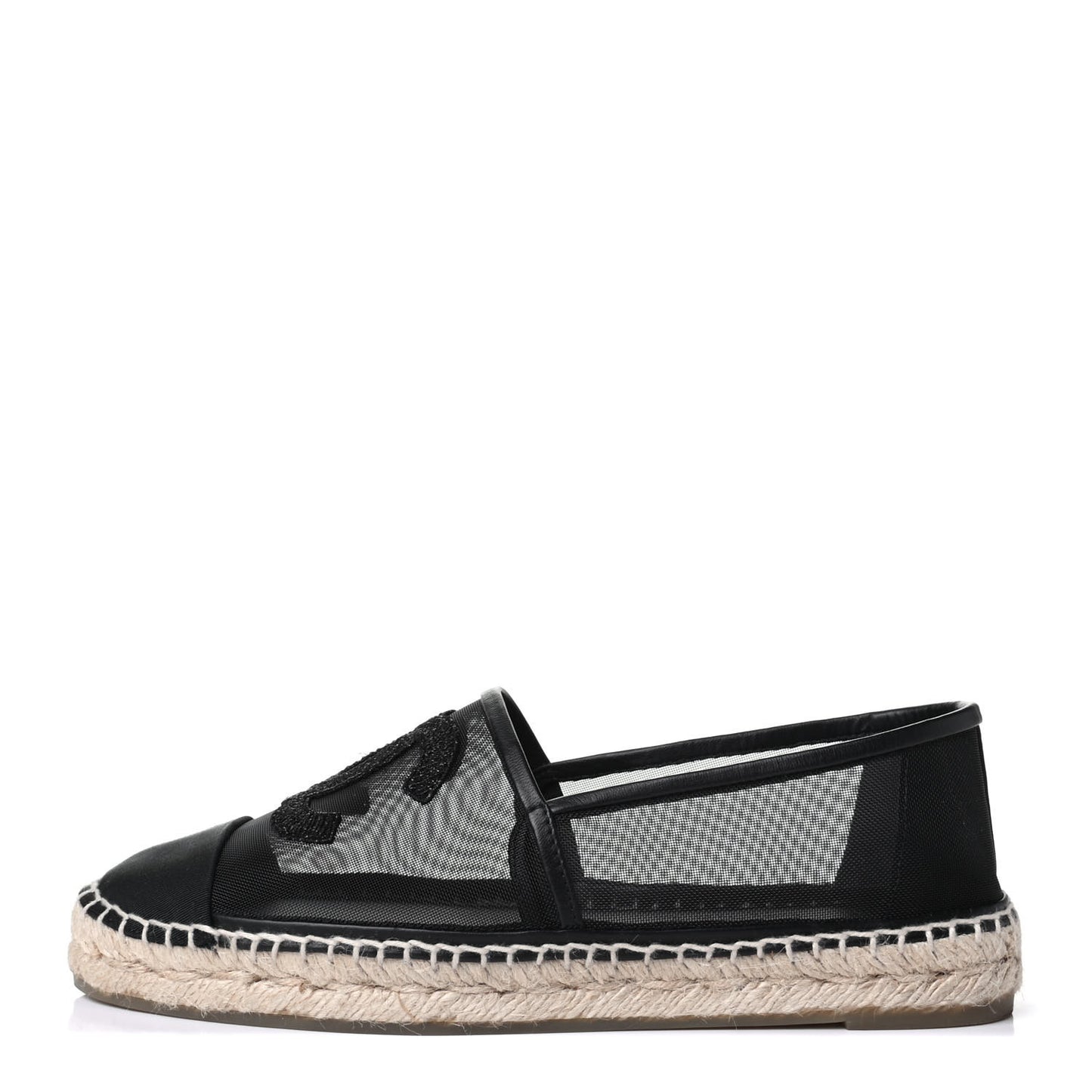 Mesh Grosgrain CC Espadrilles 39 Black