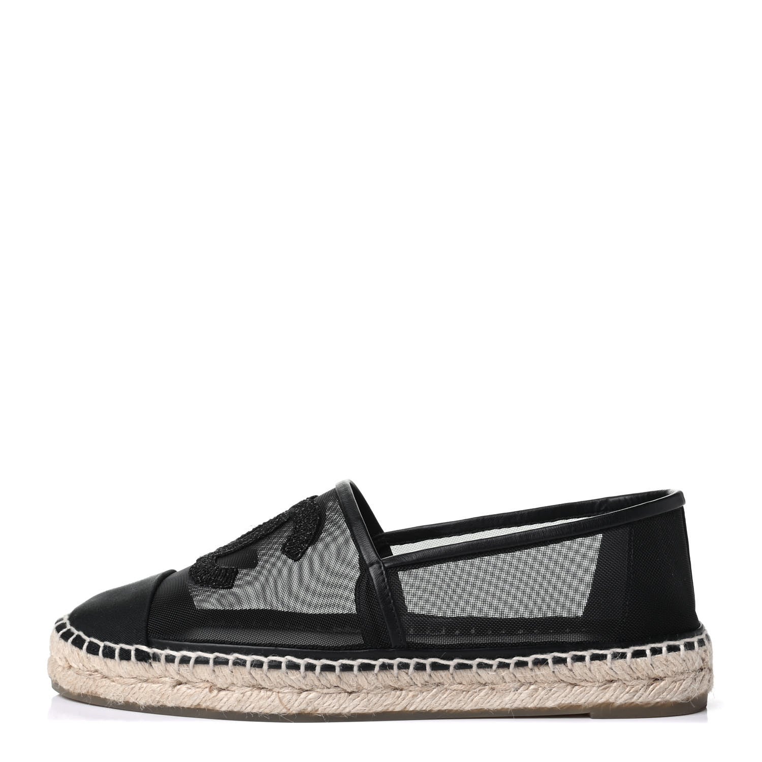 Chanel Mesh Grosgrain CC Espadrilles 39 Black 1 of 6