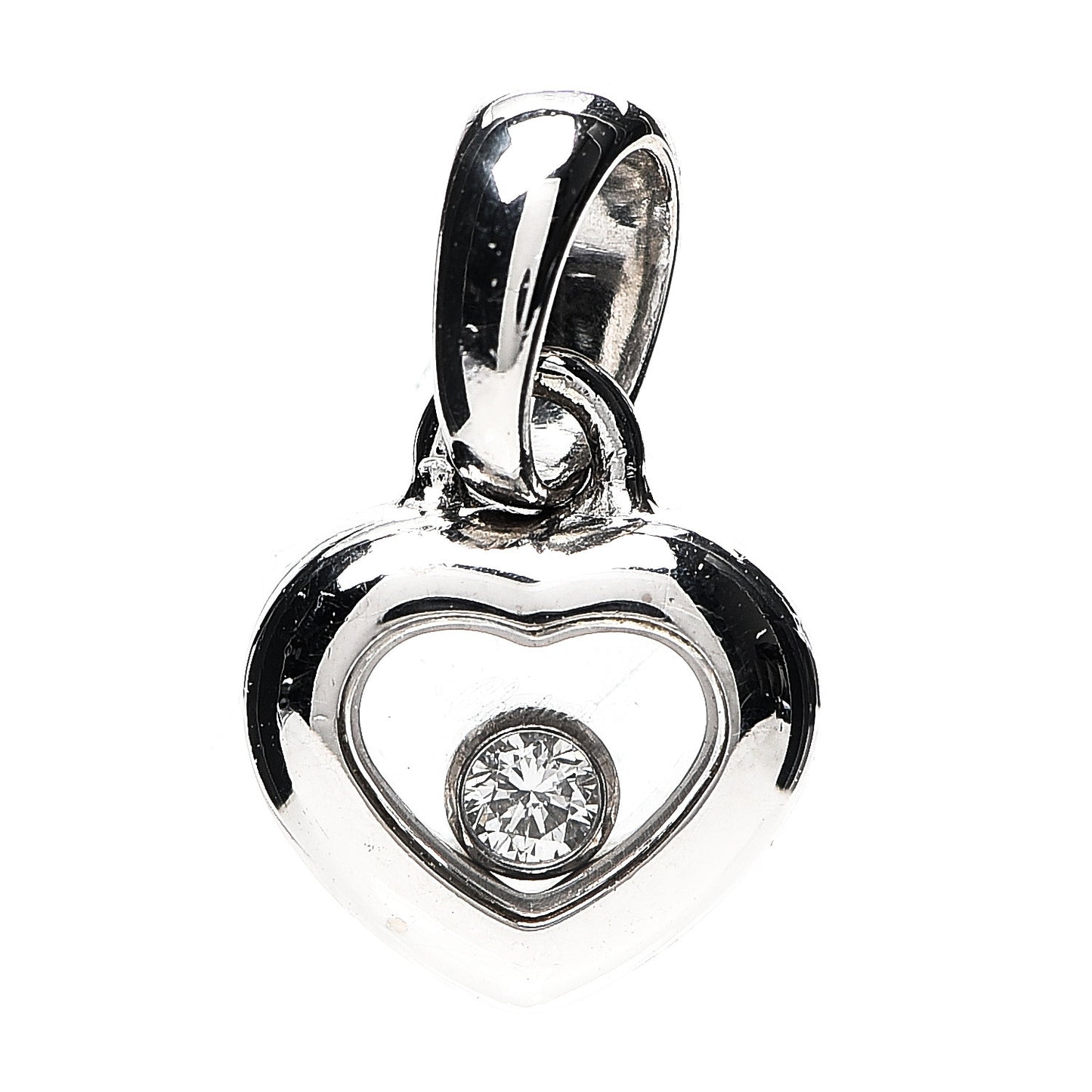18K White Gold Diamond Happy Diamond Icon Heart Pendant