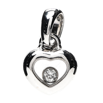 Chopard 18K White Gold Diamond Happy Diamond Icon Heart Pendant 1 of 3