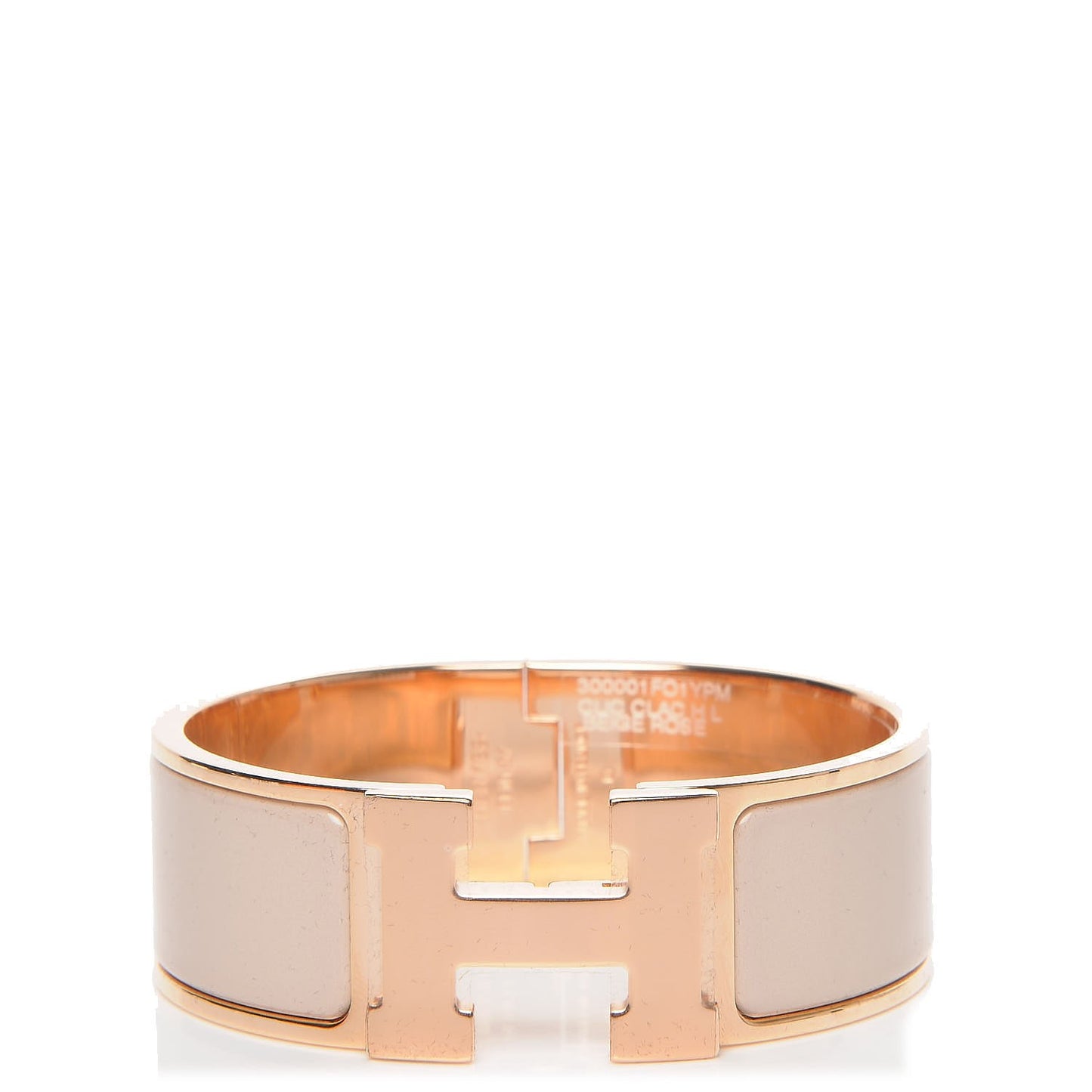 Enamel Wide Clic Clac H Bracelet PM Beige Rose