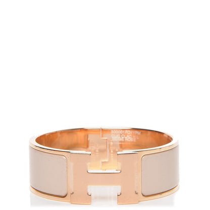 Hermes Enamel Wide Clic Clac H Bracelet PM Beige Rose 1 of 5