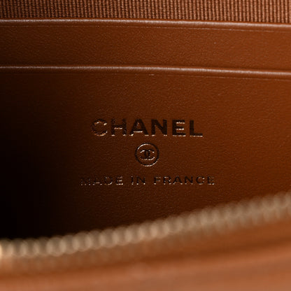 Chanel Caviar Quilted Top Handle Slim Vanity With Chain Camel 6 of 11
