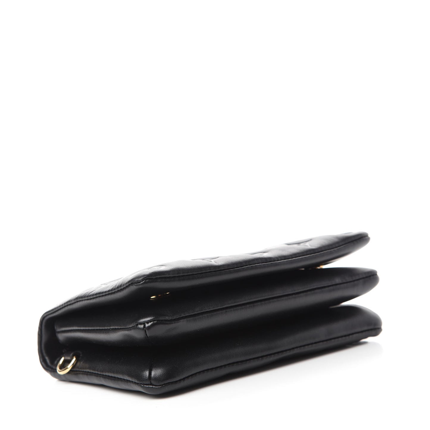 Lambskin Embossed Monogram Pochette Coussin Black