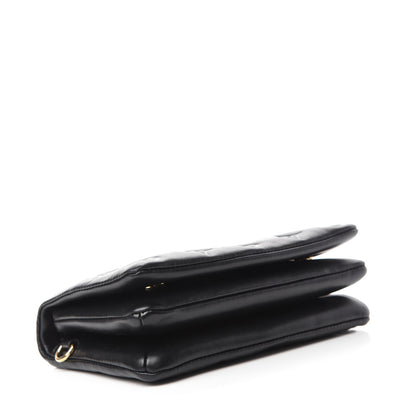 Louis Vuitton Lambskin Embossed Monogram Pochette Coussin Black 4 of 9