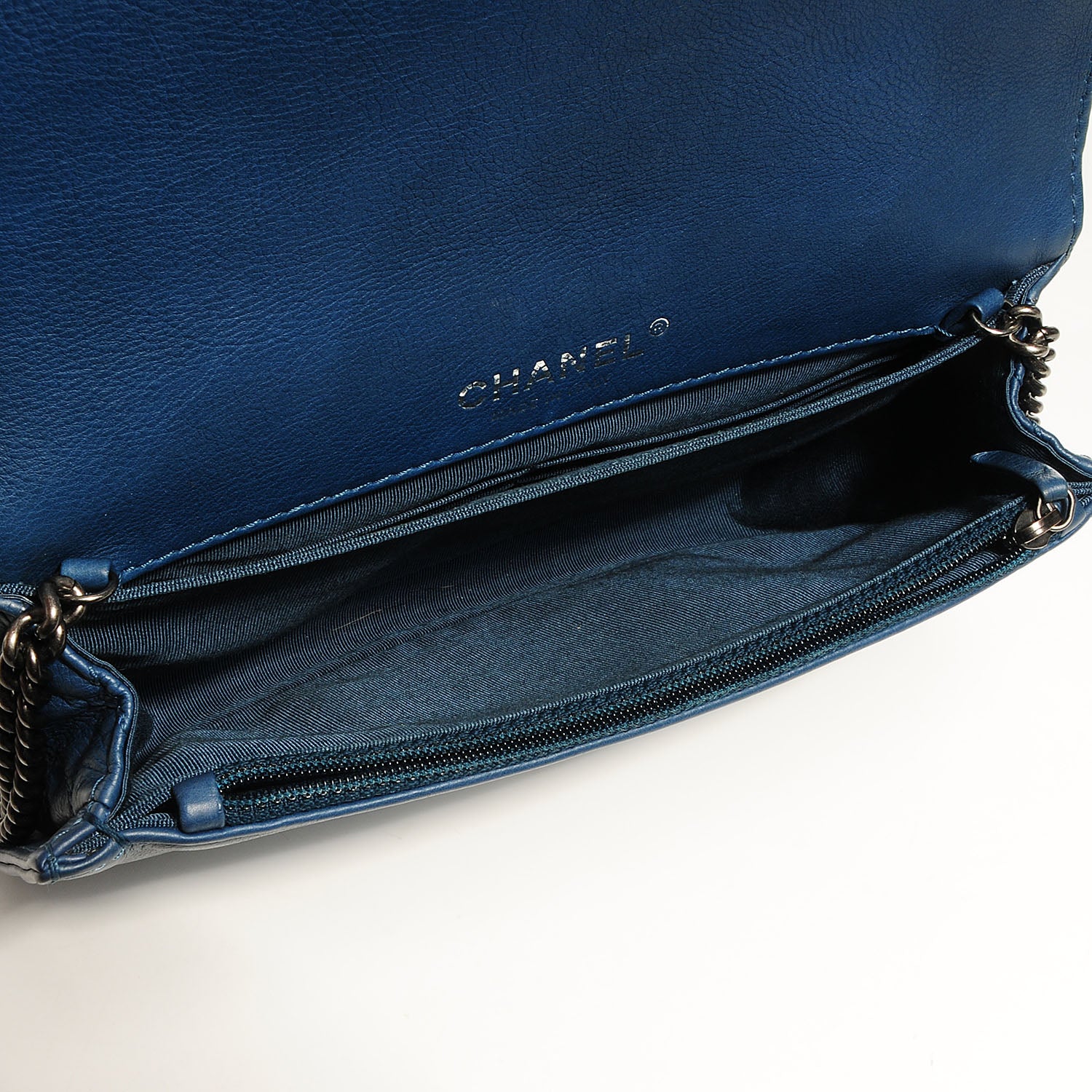 Chanel Calfskin Small Boy Reverso Flap Dark Blue 6 of 14