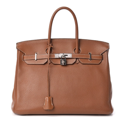 Hermes Taurillon Clemence Birkin 35 Gold 1 of 31