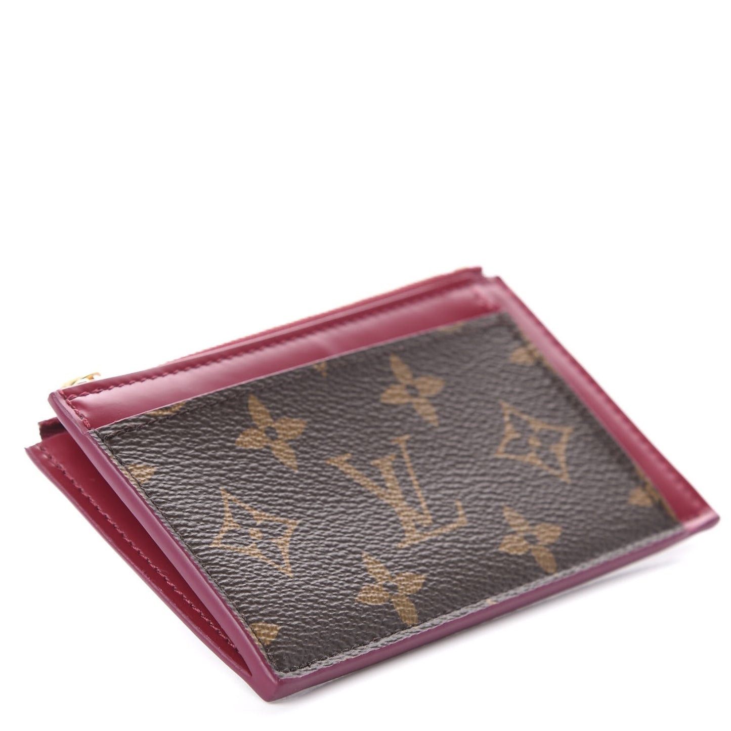 Monogram Zipped Card Holder Fuchsia