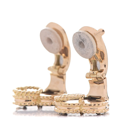Van Cleef & Arpels 18K Yellow Gold Grey Mother of Pearl Vintage Alhambra Clip-On Earrings 4 of 5