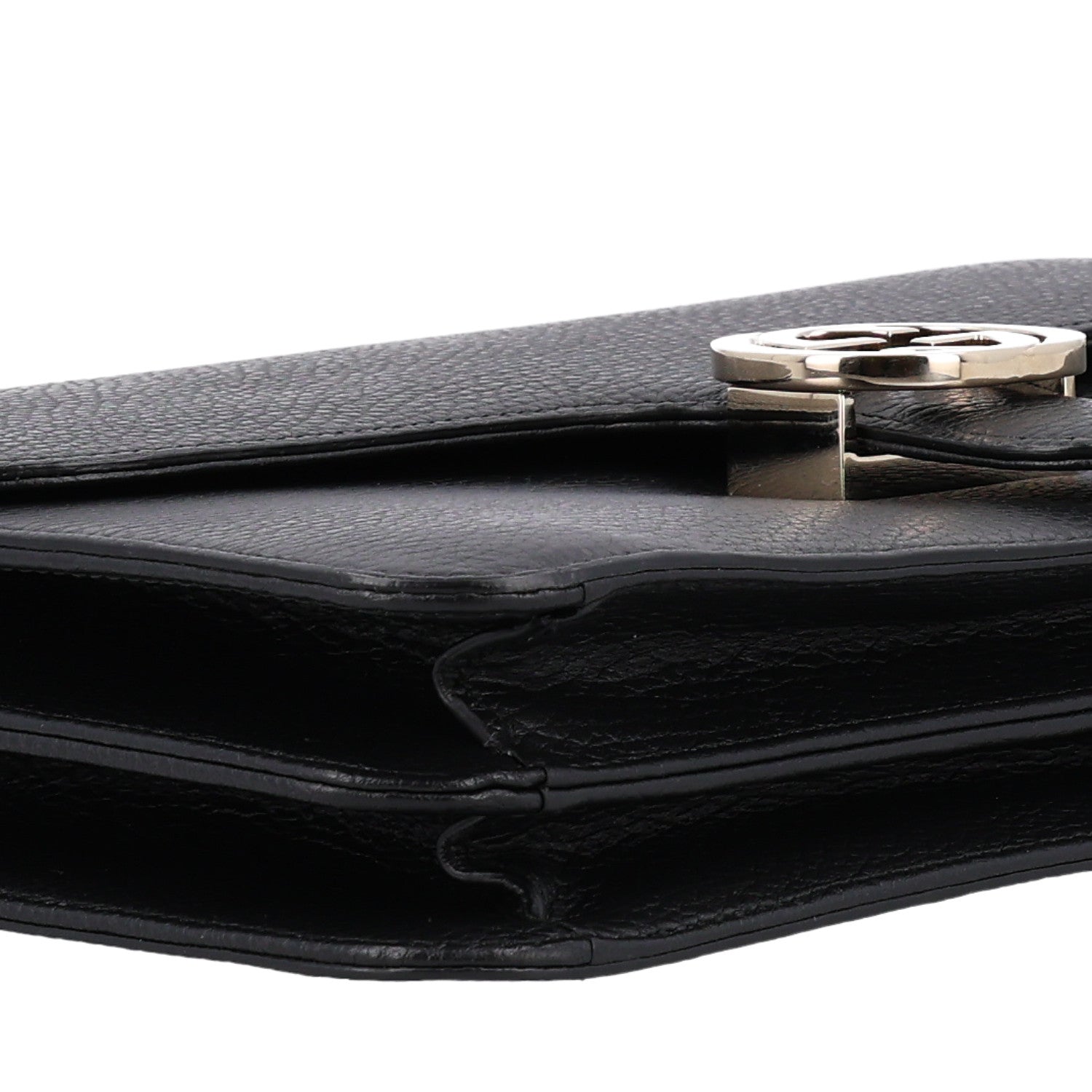 Gucci Dollar Calfskin Interlocking G Shoulder Bag Black 9 of 10