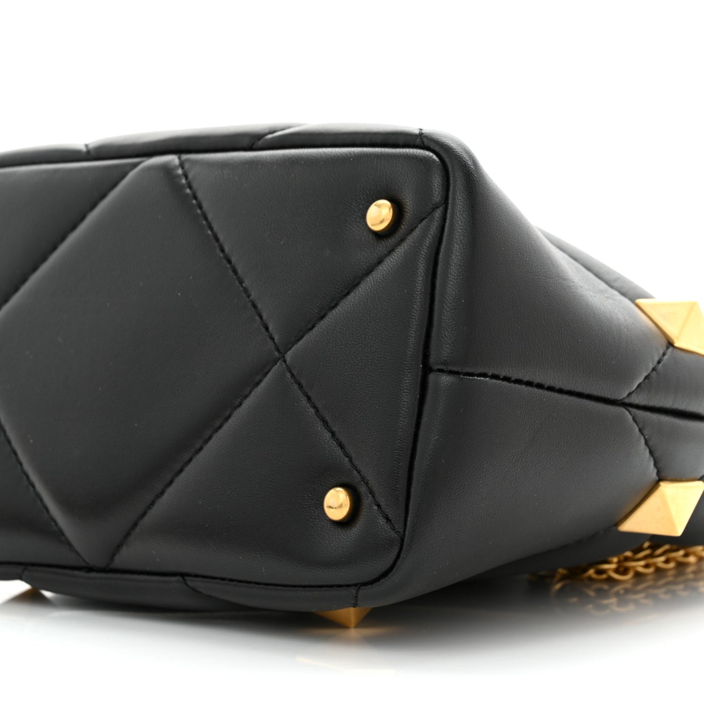 Nappa Small Roman Stud The Handle Bag Black