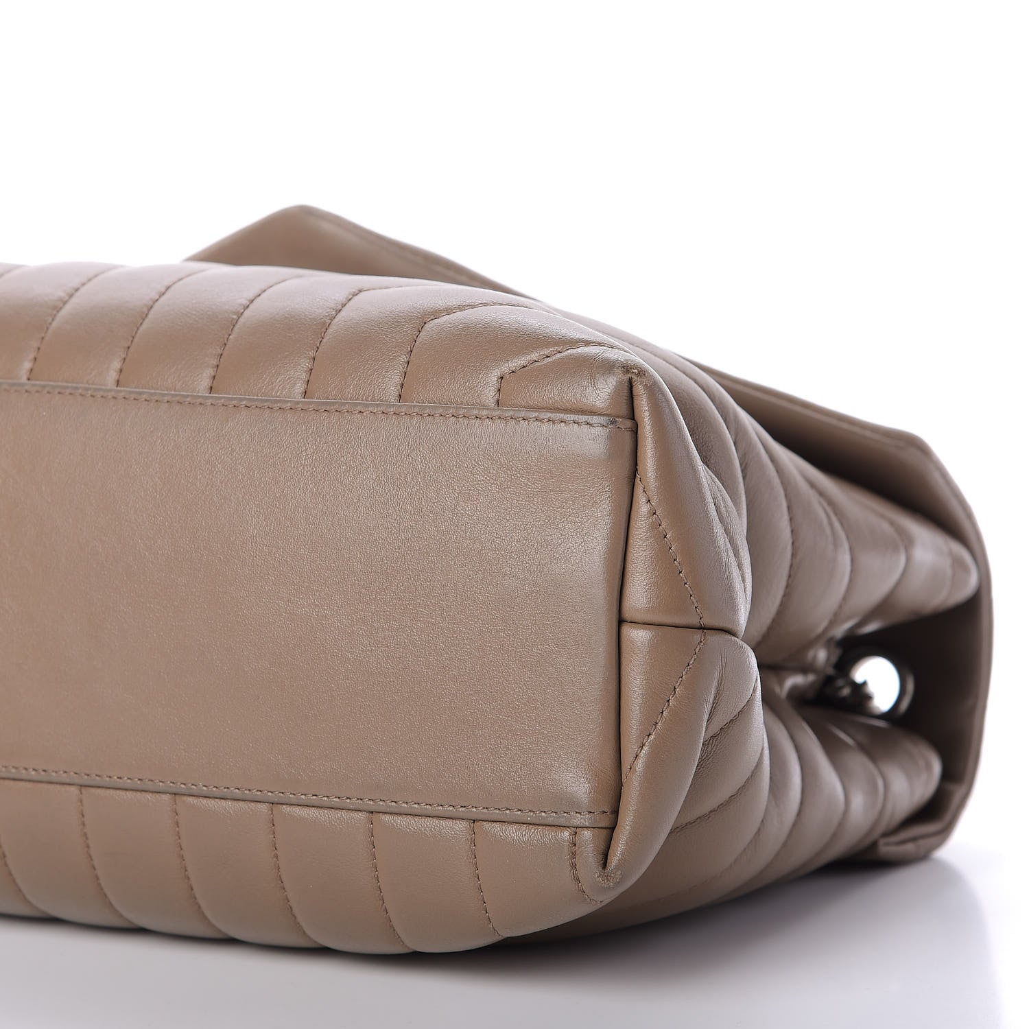 Saint Laurent Calfskin Y Quilted Medium Loulou Monogram Chain Satchel Light Brown 10 of 18