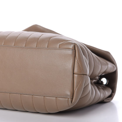 Saint Laurent Calfskin Y Quilted Medium Loulou Monogram Chain Satchel Light Brown 10 of 18