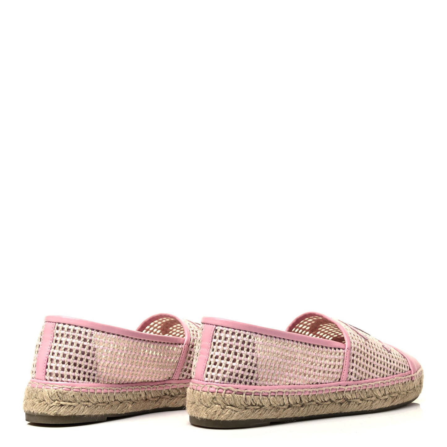 Mesh Lambskin CC Espadrilles 41 Light Pink Beige