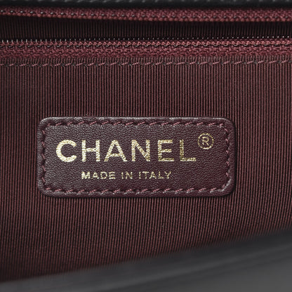 Chanel Calfskin Caviar Suede Chevron New Medium Boy Flap Black 6 of 12