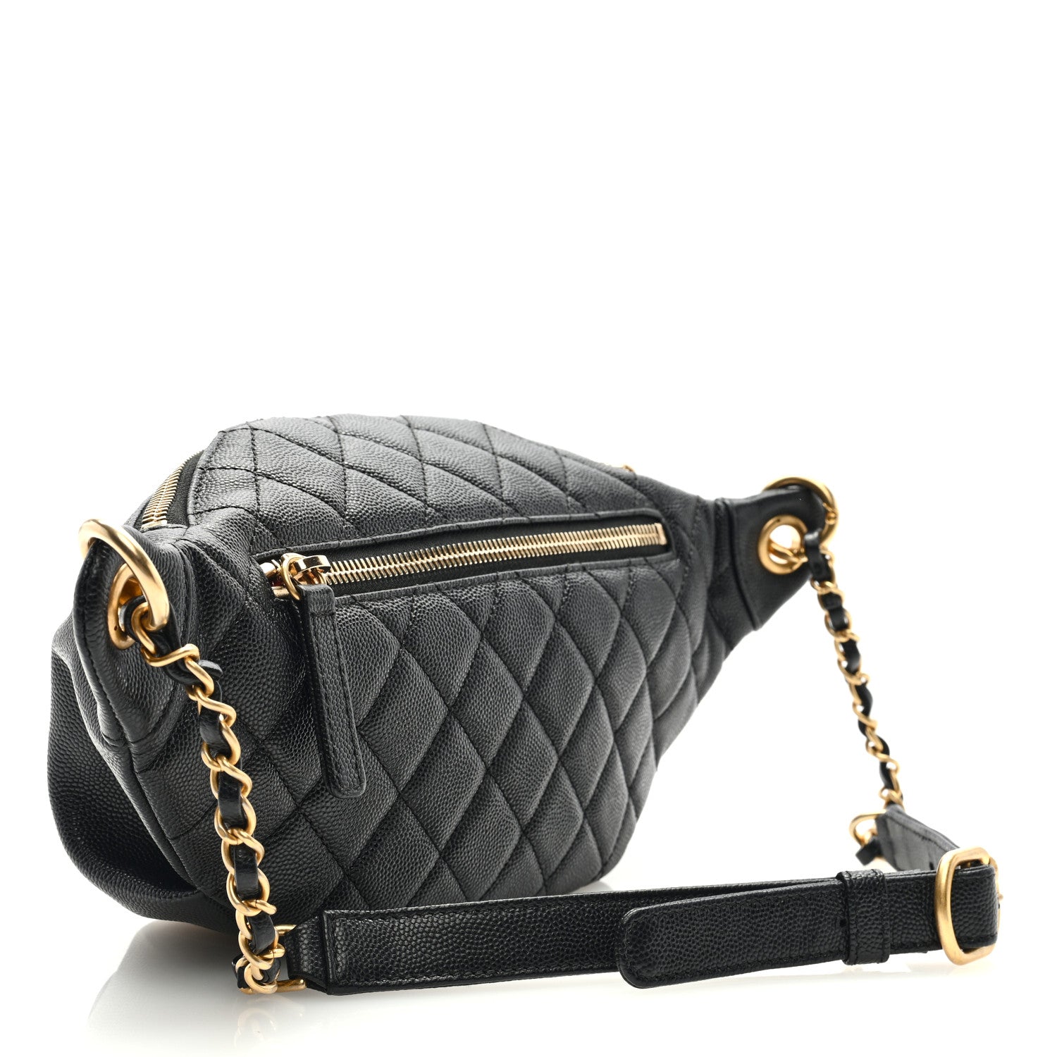 Chanel Caviar Quilted Filigree Waist Bag Black 3 of 9