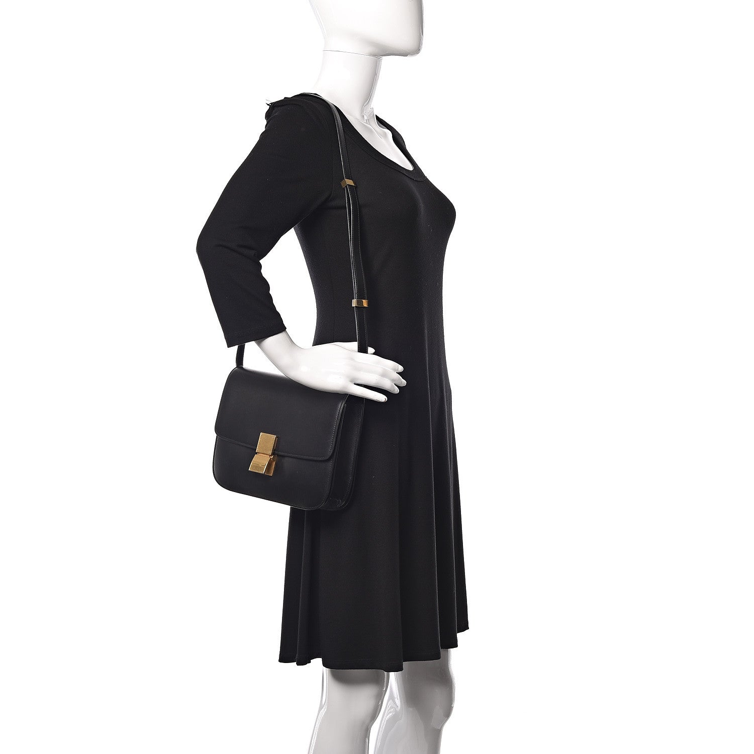 Celine Box Calfskin Medium Classic Box Flap Bag Black 2 of 13