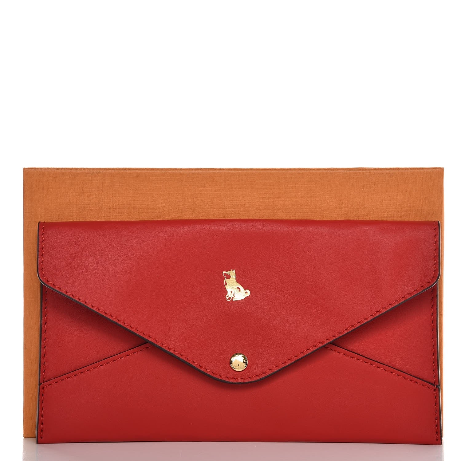 Louis Vuitton Veau Cachemire Chinese New Year Dog Envelope Pouch Red 7 of 7